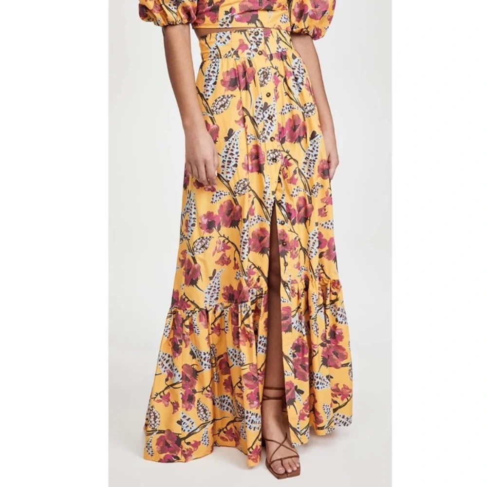 A.L.C. | Lillie Skirt - Yellow Floral Maxi - size 6 - Picture 2 of 7